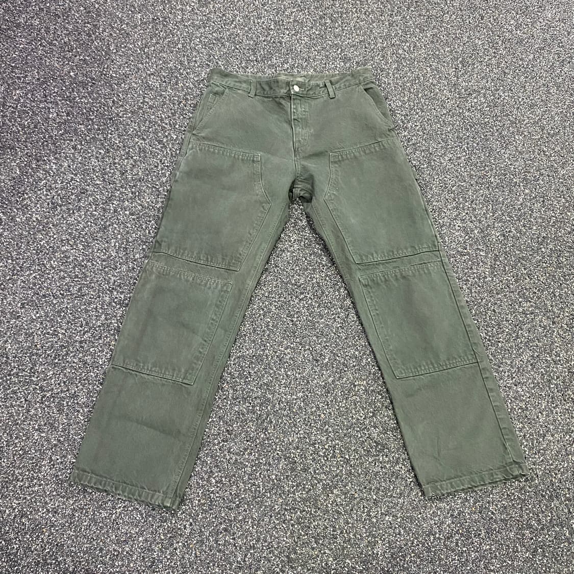 플라스틱프로덕트 더블니 카키 코튼 팬츠 B3147 상품이미지3