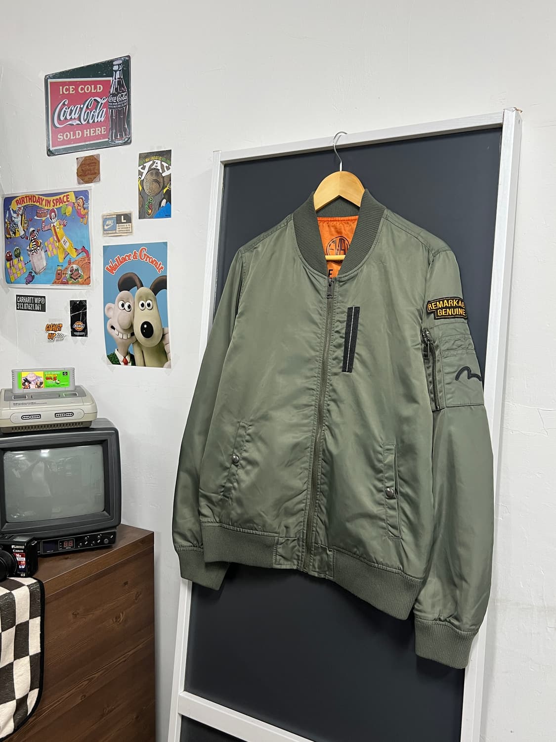 Evisu 에비수 올리브 카키 ma-1 항공자켓 상품이미지1