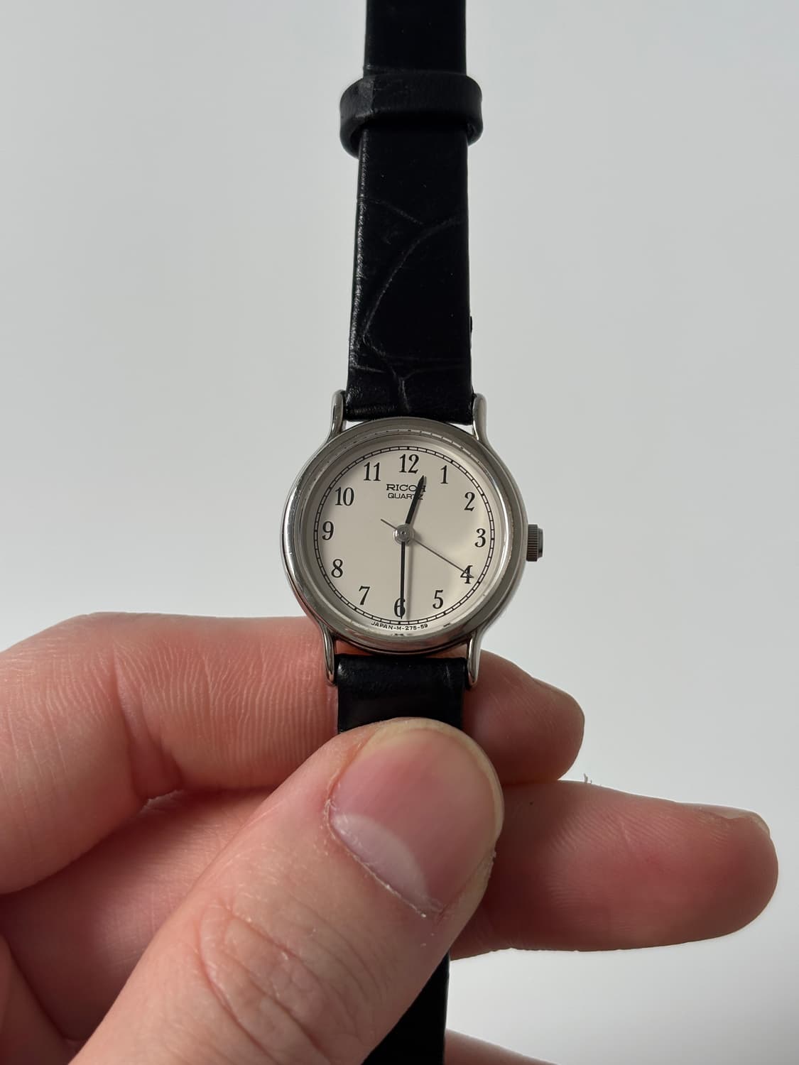 리코 1990년대 빈티지 시계 아라빅 인덱스 실버 쿼츠 여성 상품이미지2