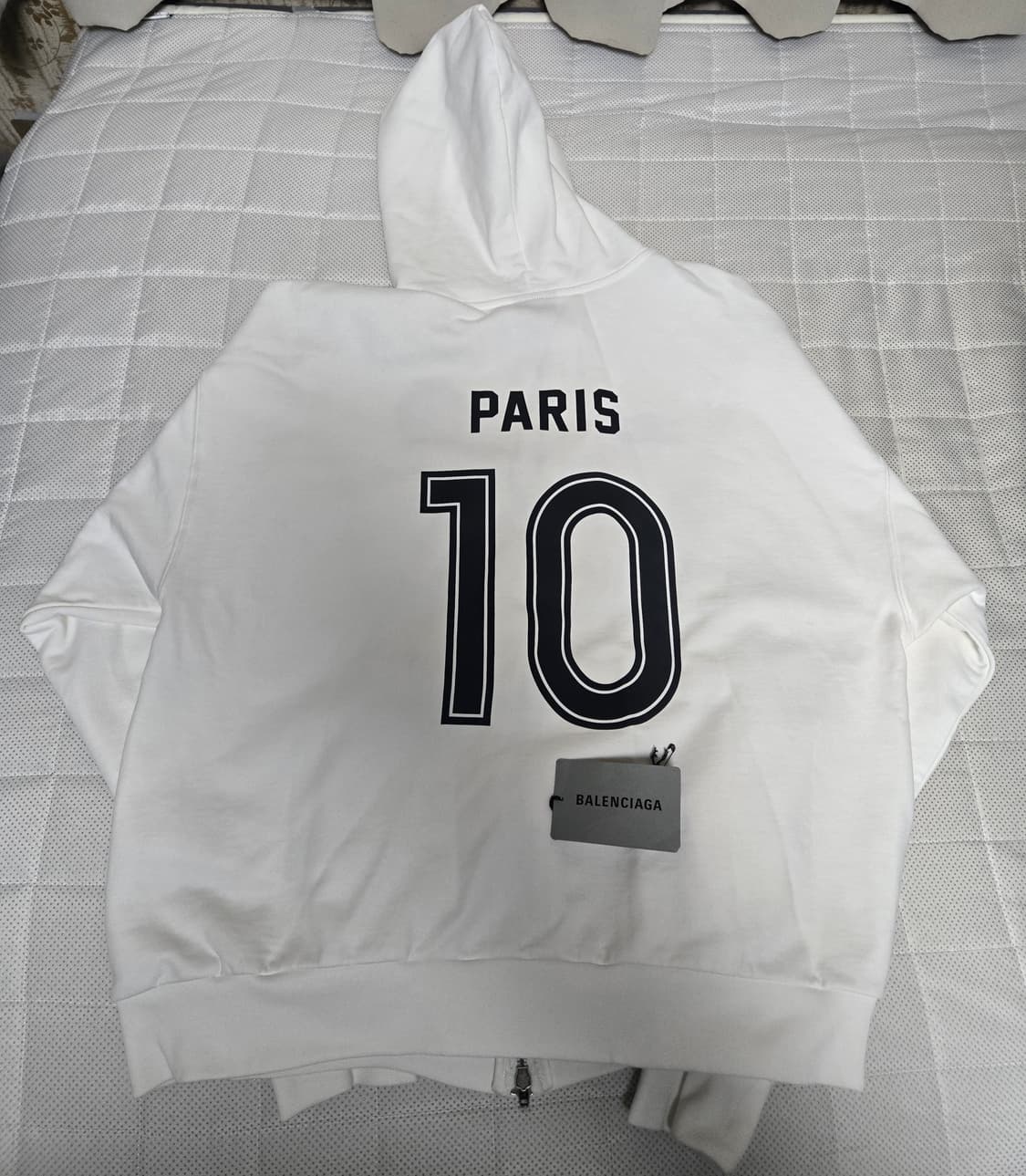 발렌시아가 사커 후드 집업 티셔츠 화이트 파리 싸커 후디 티 롱 슬리브 상품이미지2
