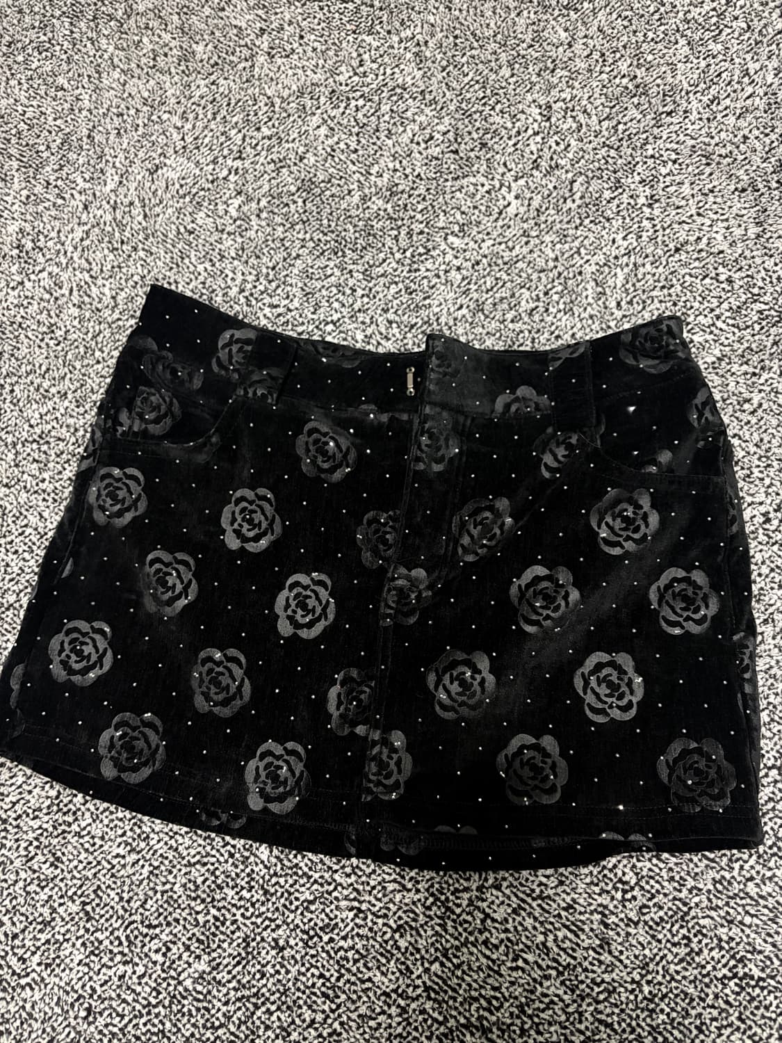 피아오량 로우라이즈 벨벳 스커트 갸루 오리엔탈 상품이미지1