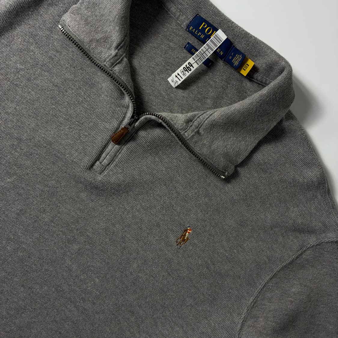 Polo  폴로 랄프로렌 신형 자수 코튼 그레이 반집업 니트  상품이미지3