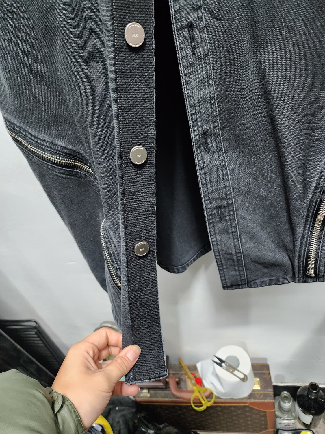 파프롬왓 파아카이브 흑청 커브 집업 데님자켓 상품이미지9