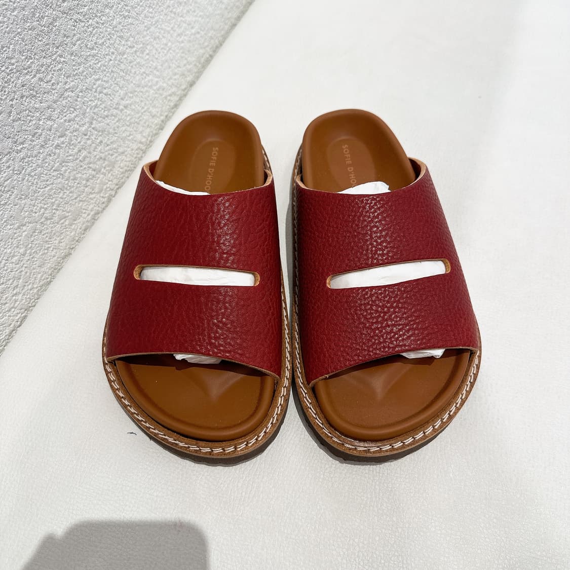소피 드 후레 여성 버건디 레더 샌들 상품이미지1