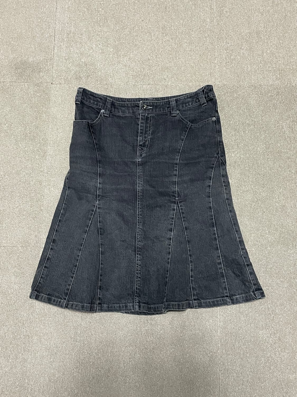 빈티지 카고 플레어핏 데님 스커트  상품이미지3