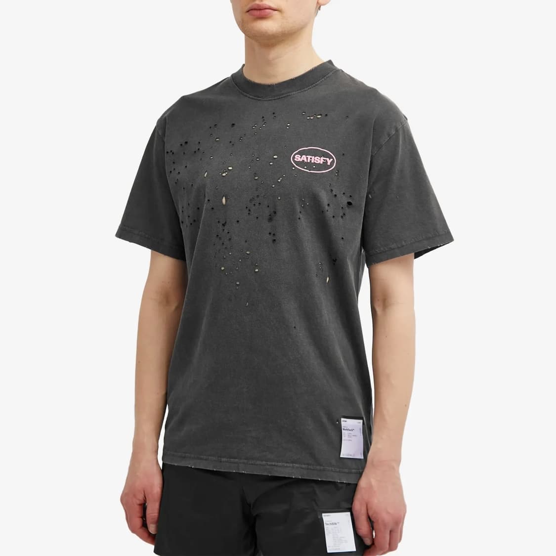 SATISFY 새티스파이 모스테크 티셔츠 에이즈드 블랙 핑크 (XL) 상품이미지2