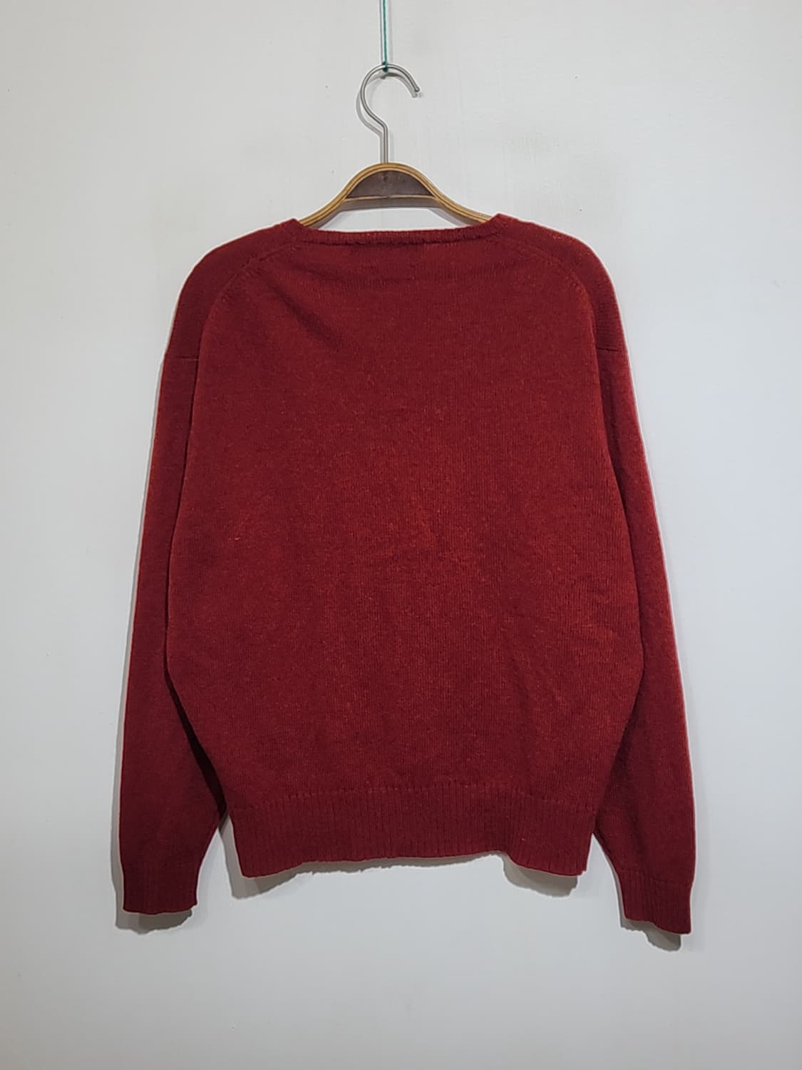 (L) 랄프로렌 폴로 브이넥 니트 버건디 램스울 스웨터  상품이미지6