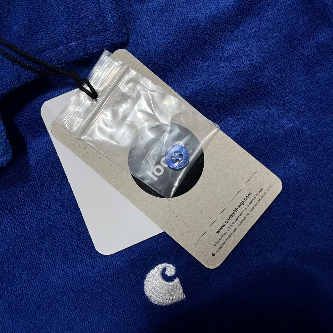 (택달린상품) [정품] 칼하트 블루 타올소재 반팔티 [ L ]  상품이미지4