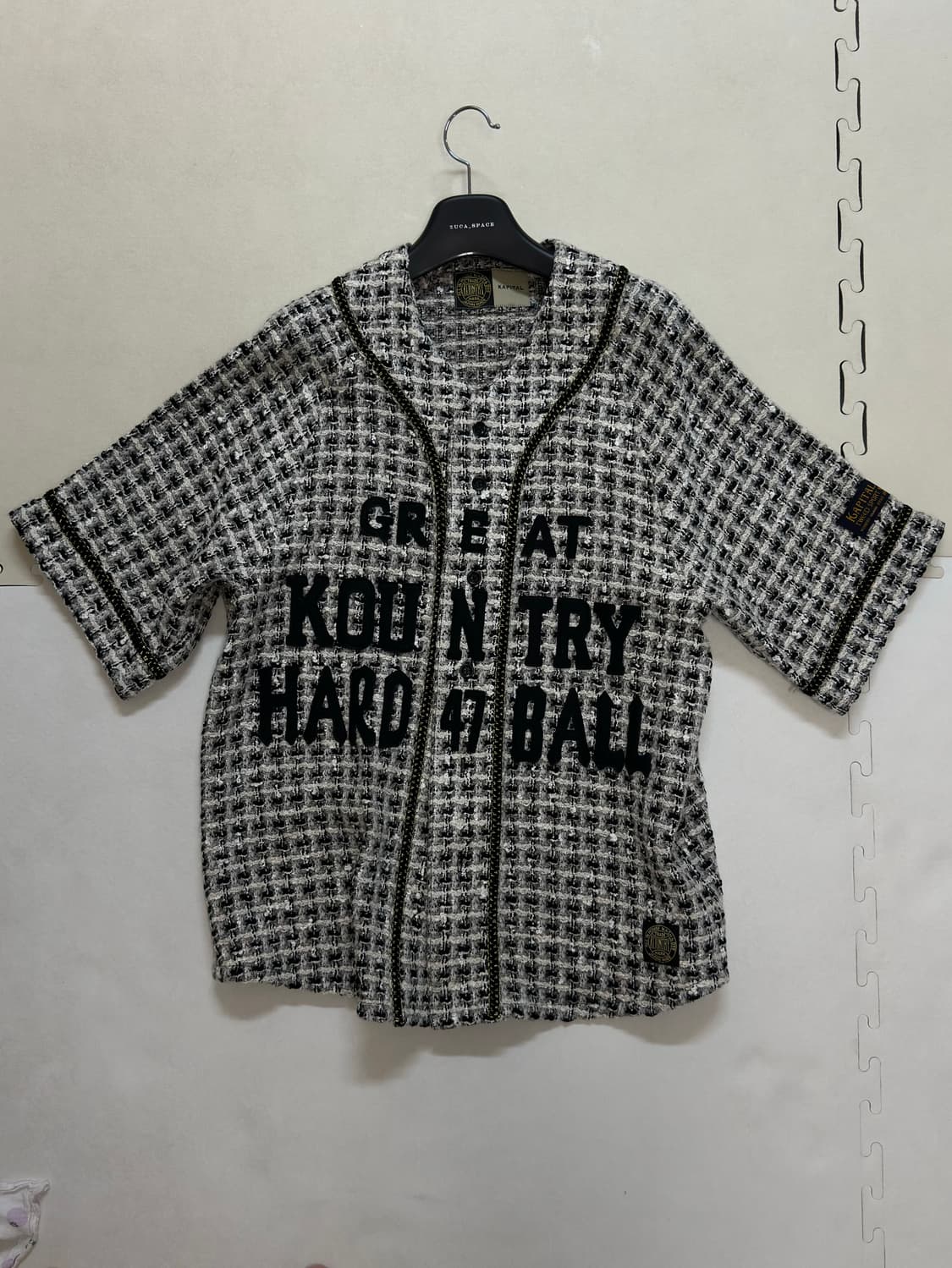 캐피탈 팬시 트위드 그레이트 컨트리 베이스볼 셔츠 화이트 상품이미지1