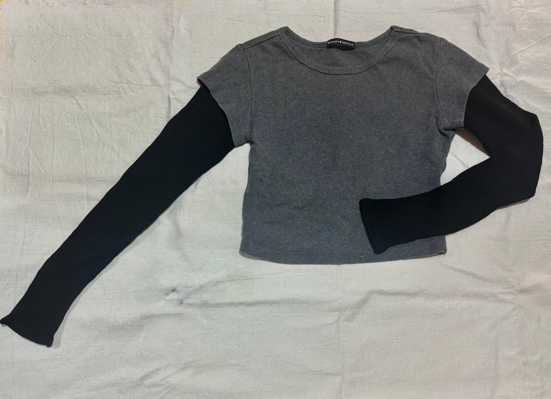 브랜디멜빌 레이어드 롱슬리브 크롭탑 S 상품이미지1