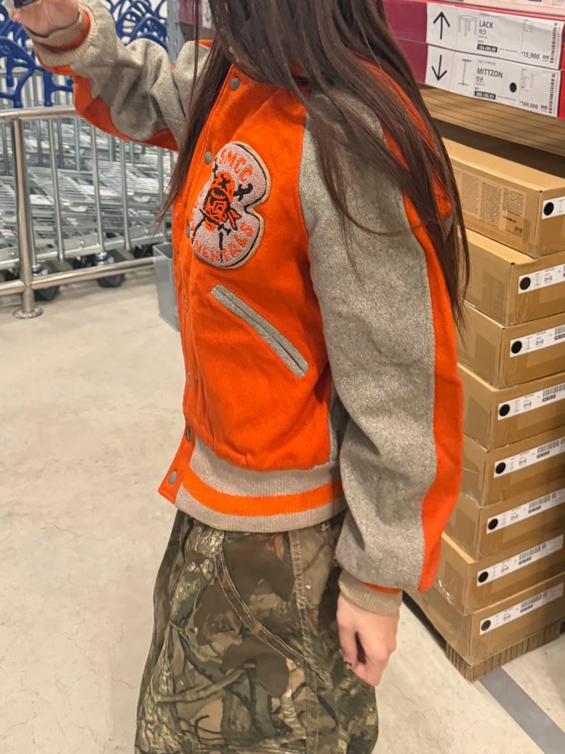 90s 올드스쿨 SMCC 오렌지 패치 바시티 jk 상품이미지3