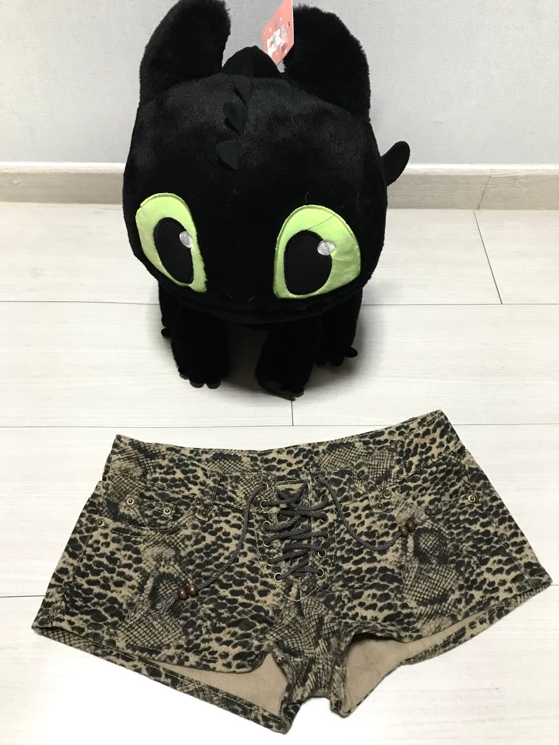 Vintage Leopard Pattern Lace-up Shorts 상품이미지1