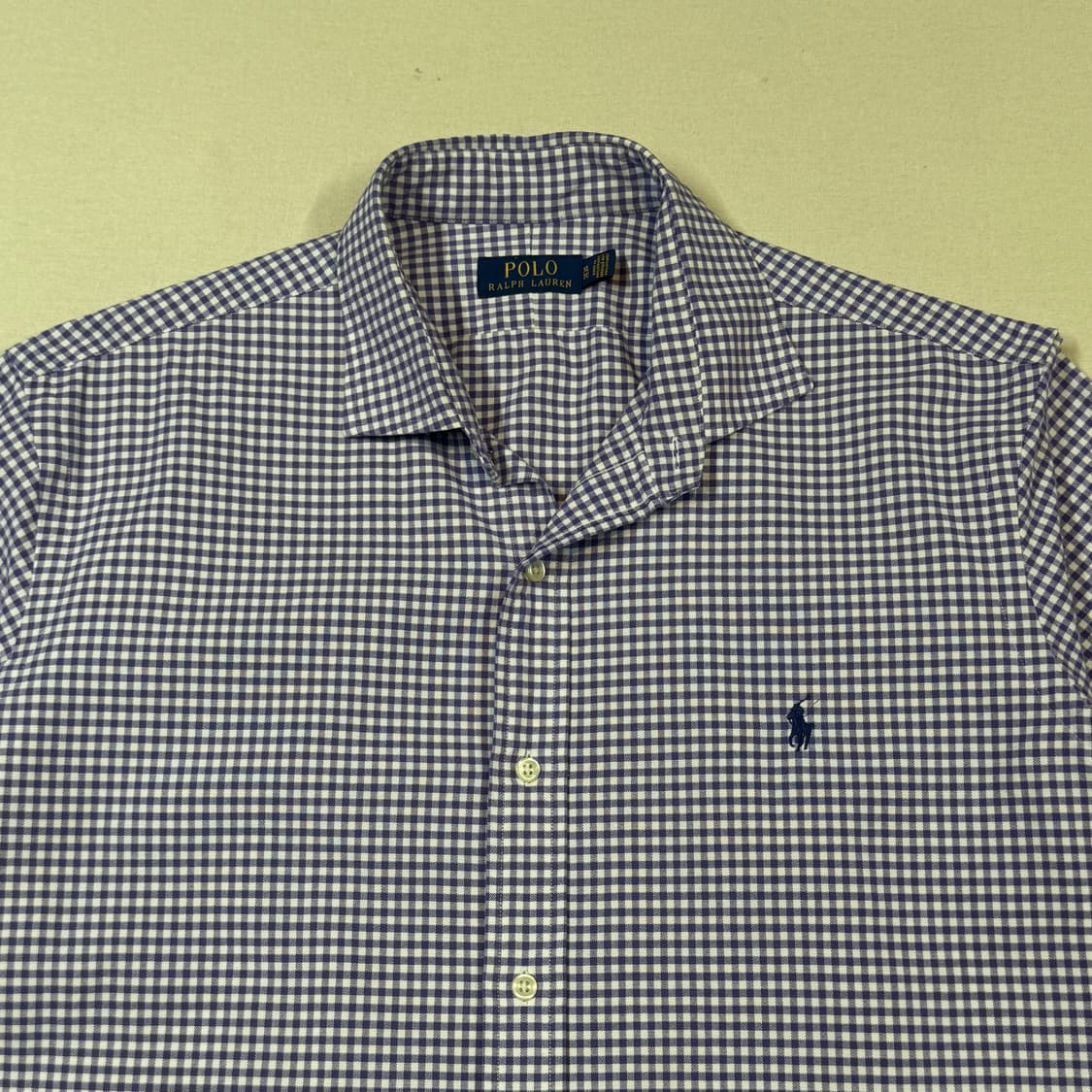 XL) 폴로 랄프로렌 보라색 깅엄 체크 옥스포드 셔츠 상품이미지3