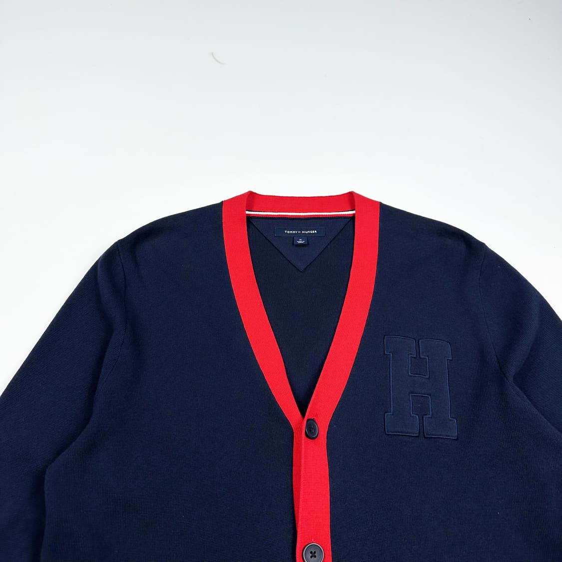 타미힐피거 플래그 H로고 네이비 니트 가디건 (M) 상품이미지1