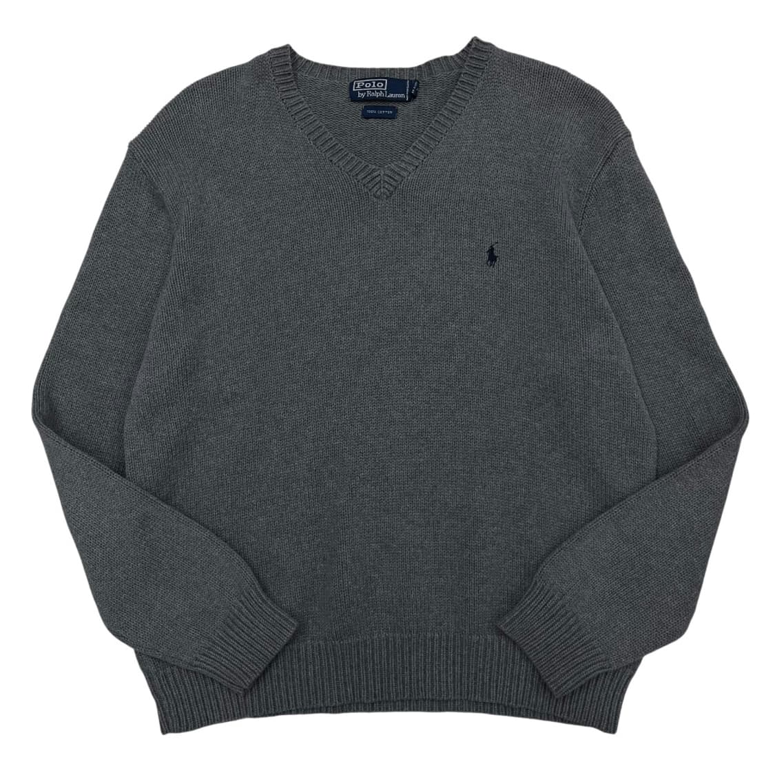 폴로 랄프로렌 네이비포니 딥그레이 브이 니트 M 상품이미지1