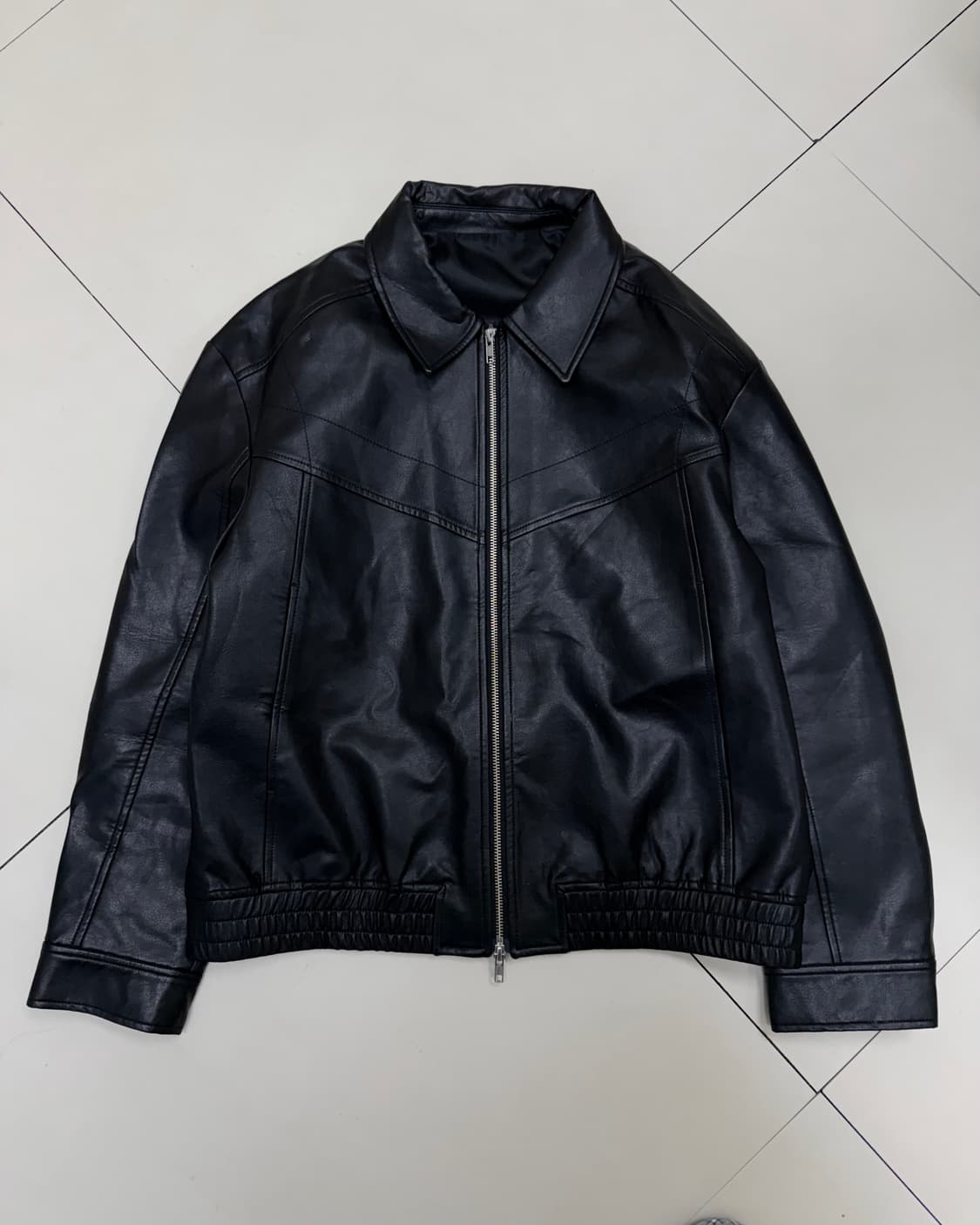 Ourscope 가죽 싱글라이더 투웨이 블루종 레더 자켓 상품이미지1