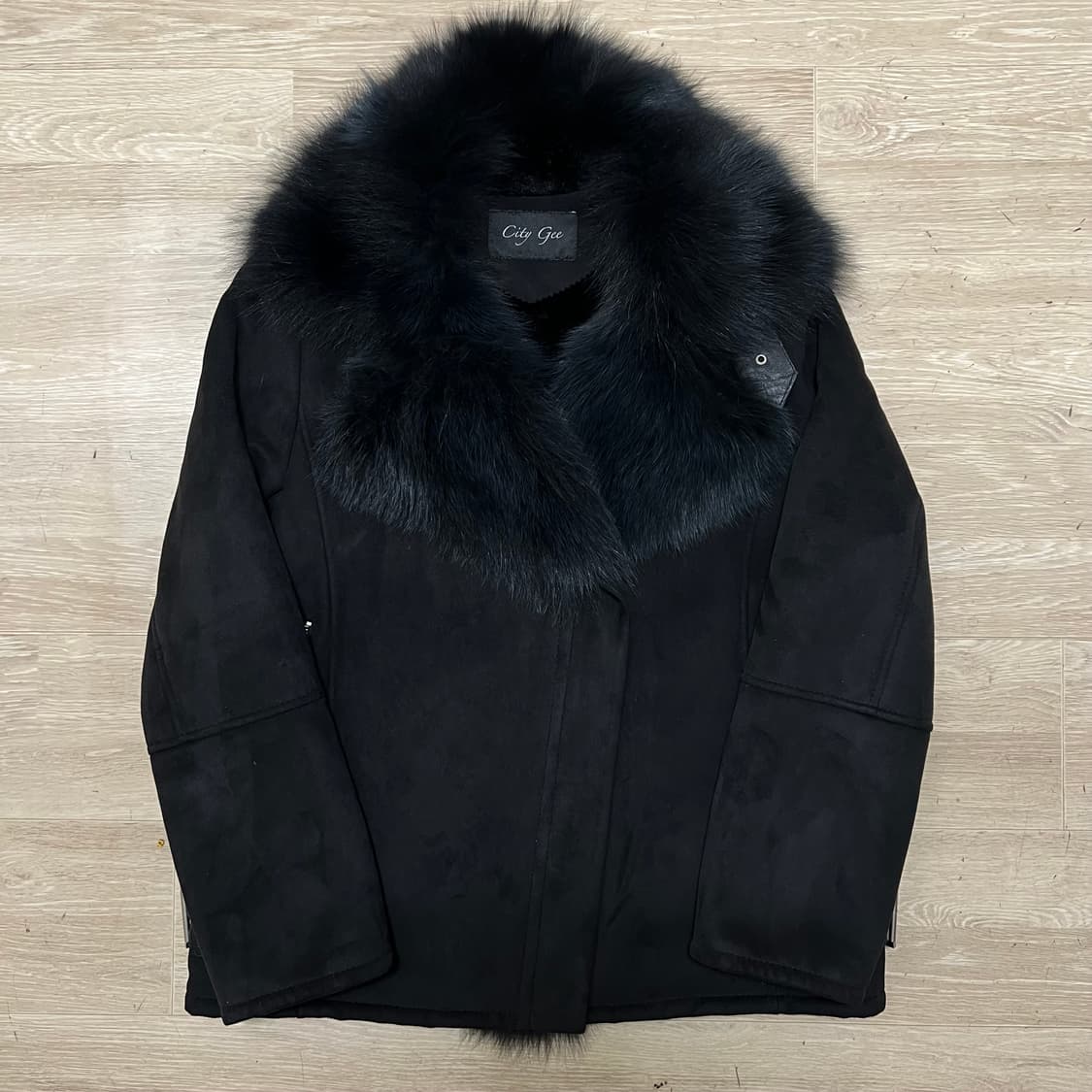 시티지 여성 스웨이드 가죽 폭스퍼 무스탕자켓 [블랙] 88-96-160 상품이미지1