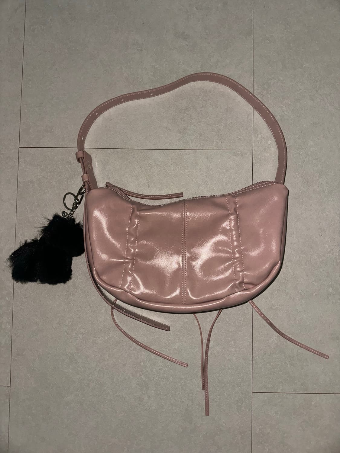 마뗑킴 하프 셔링 리본 라운드백 핑크 상품이미지2