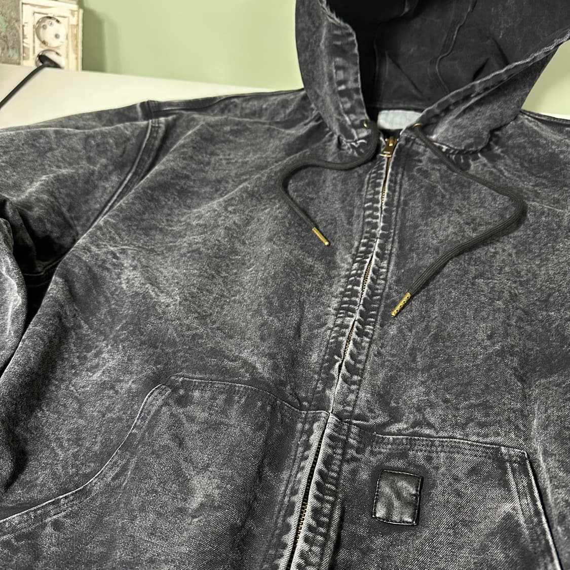 OS MIS 블랙스톤워시드 오버핏 투웨이 후디 엑티브자켓 상품이미지4