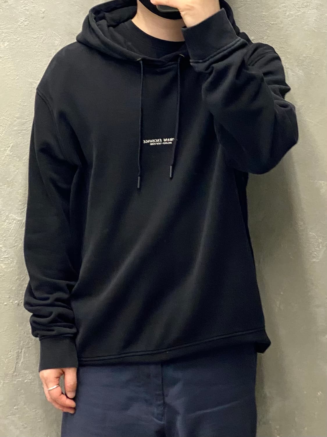 [XL] 아르마니 익스체인즈 블랙 스펠아웃 후디 상품이미지6