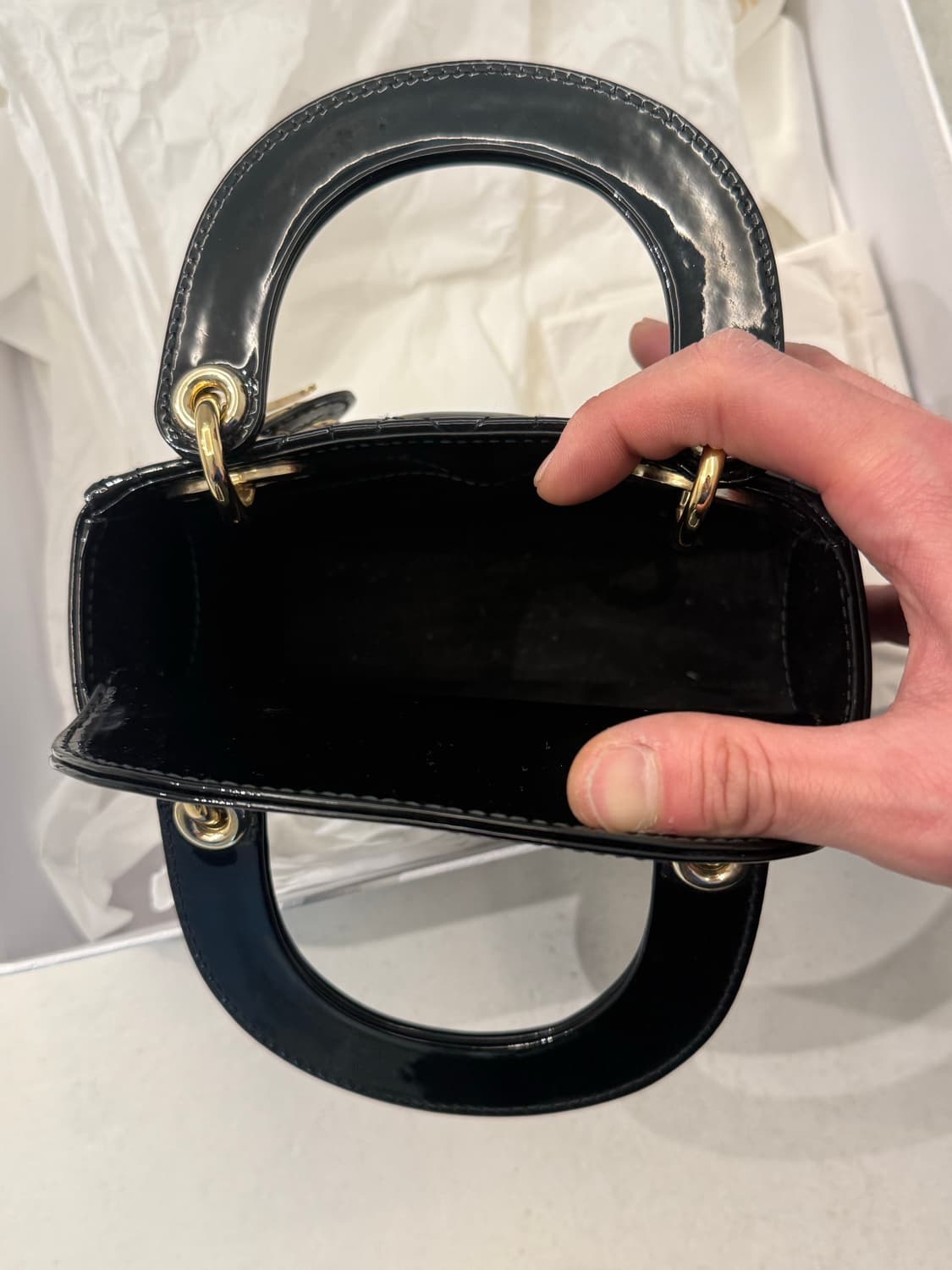 디올 레이디백 미니 페이턴트 상품이미지5