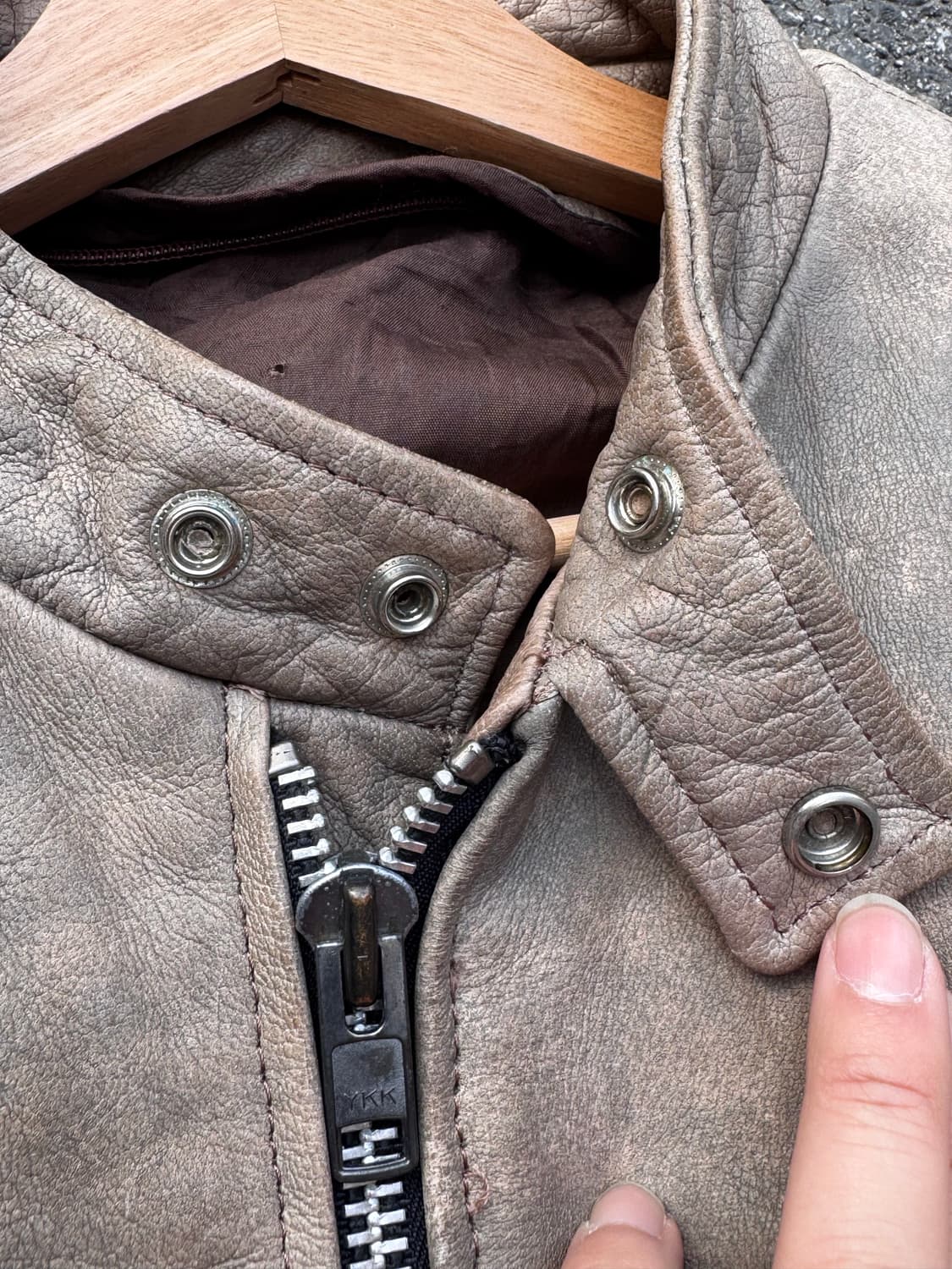 더티 페이딩 양가죽 라이더자켓  상품이미지4