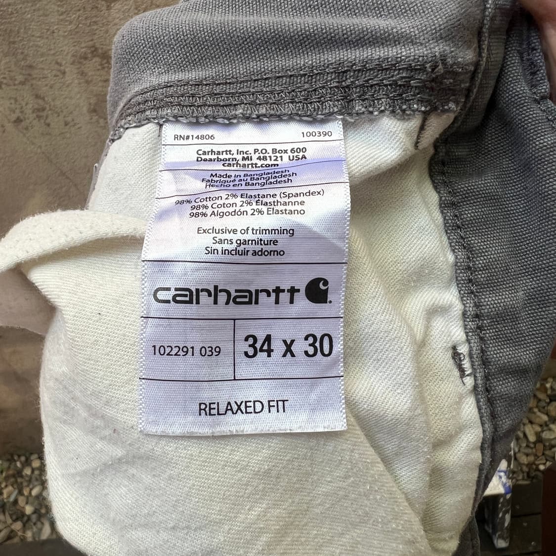 칼하트 릴렉스핏 카팬터 팬츠 상품이미지6