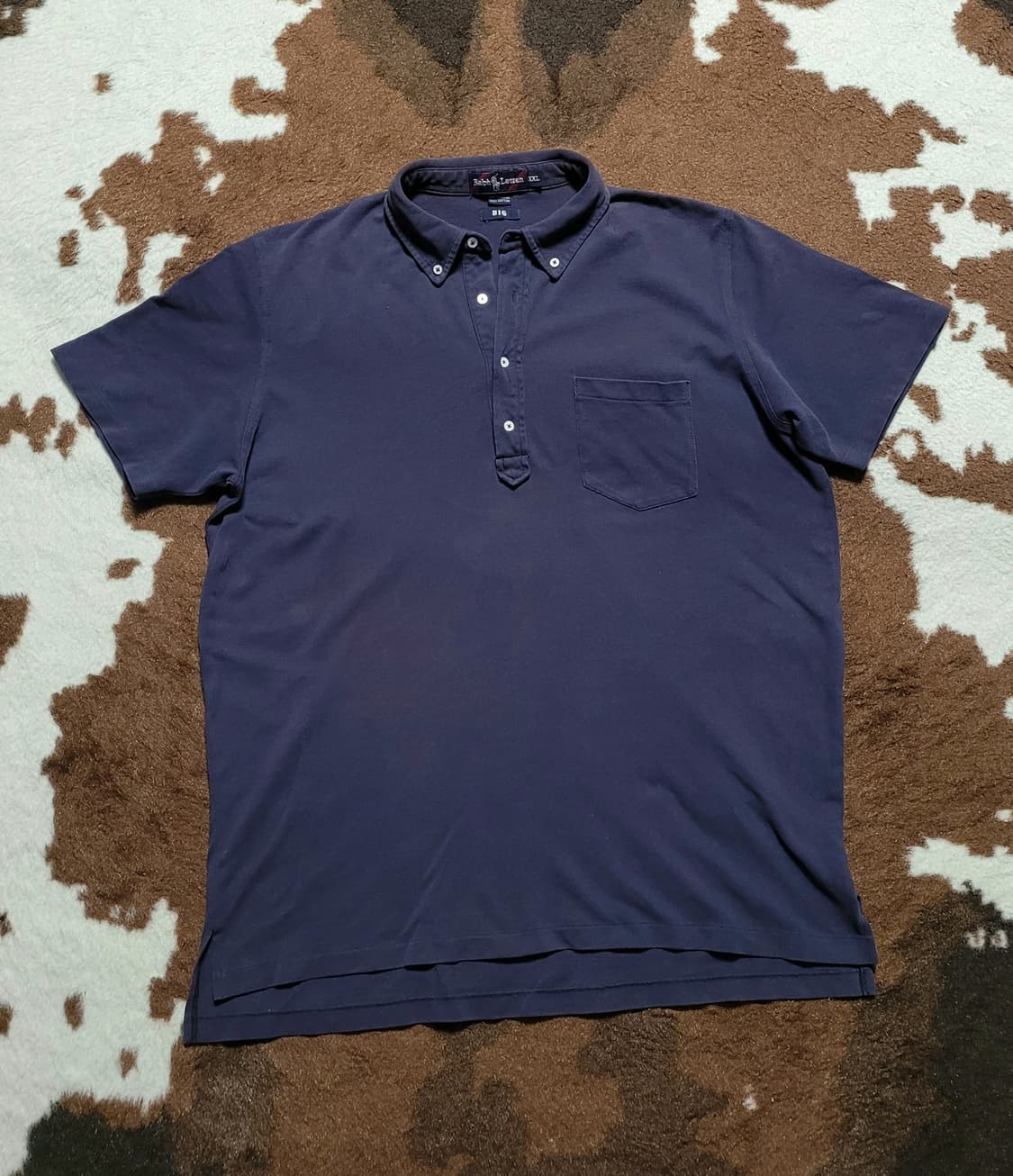 폴로 랄프로렌 빈티지 블루 반팔 면셔츠(XXL) 상품이미지2