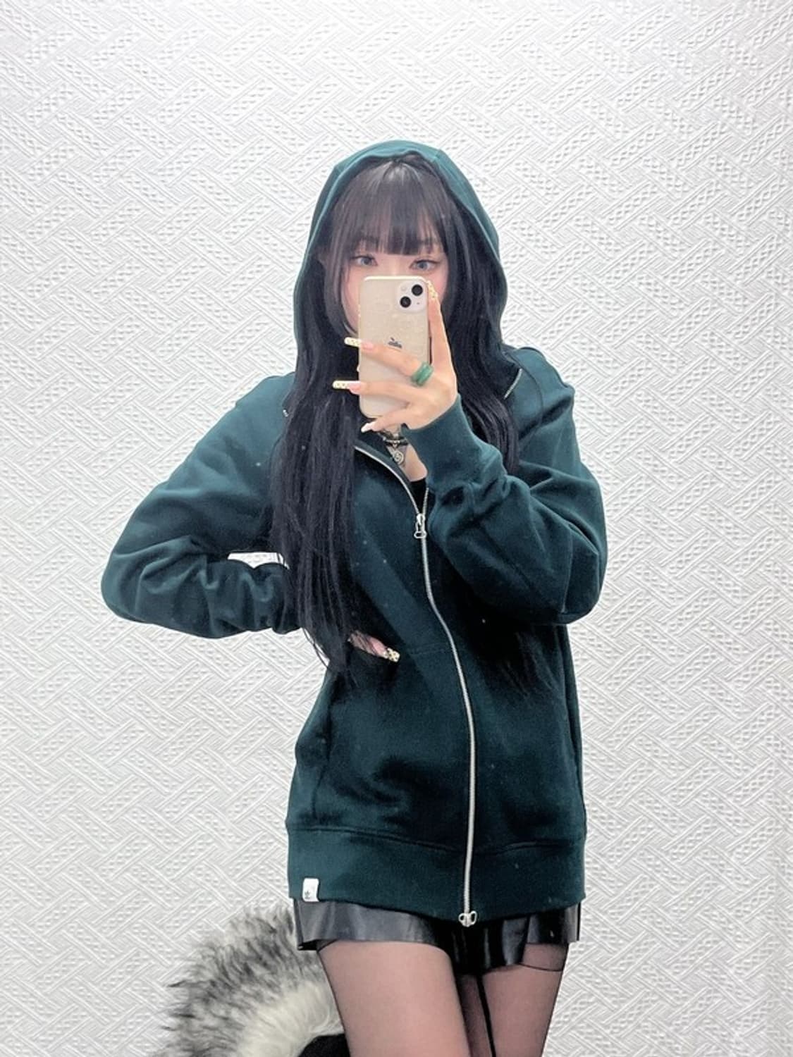 아디다스 빈티지 캐주얼 딥그린 롱 후드집업 L C09676 상품이미지1