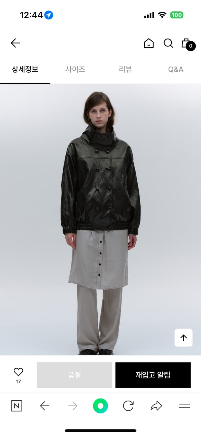 [삽니다] 솔티페블 더블버튼오버사이즈레더자켓  상품이미지1