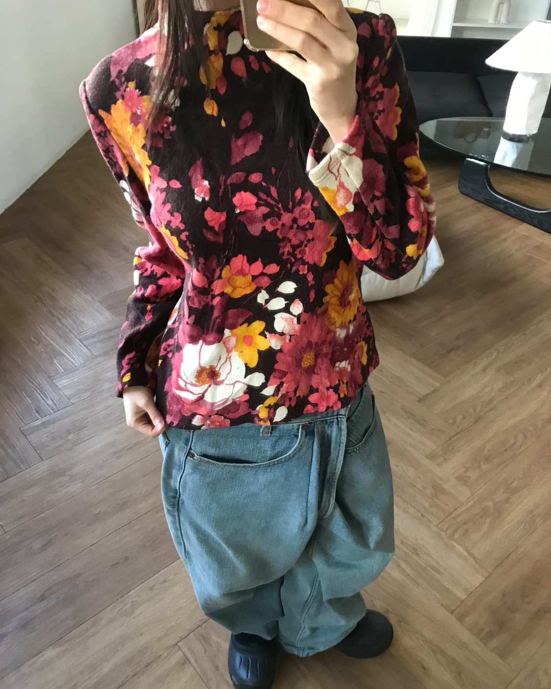 vintage flower pattern top 상품이미지1