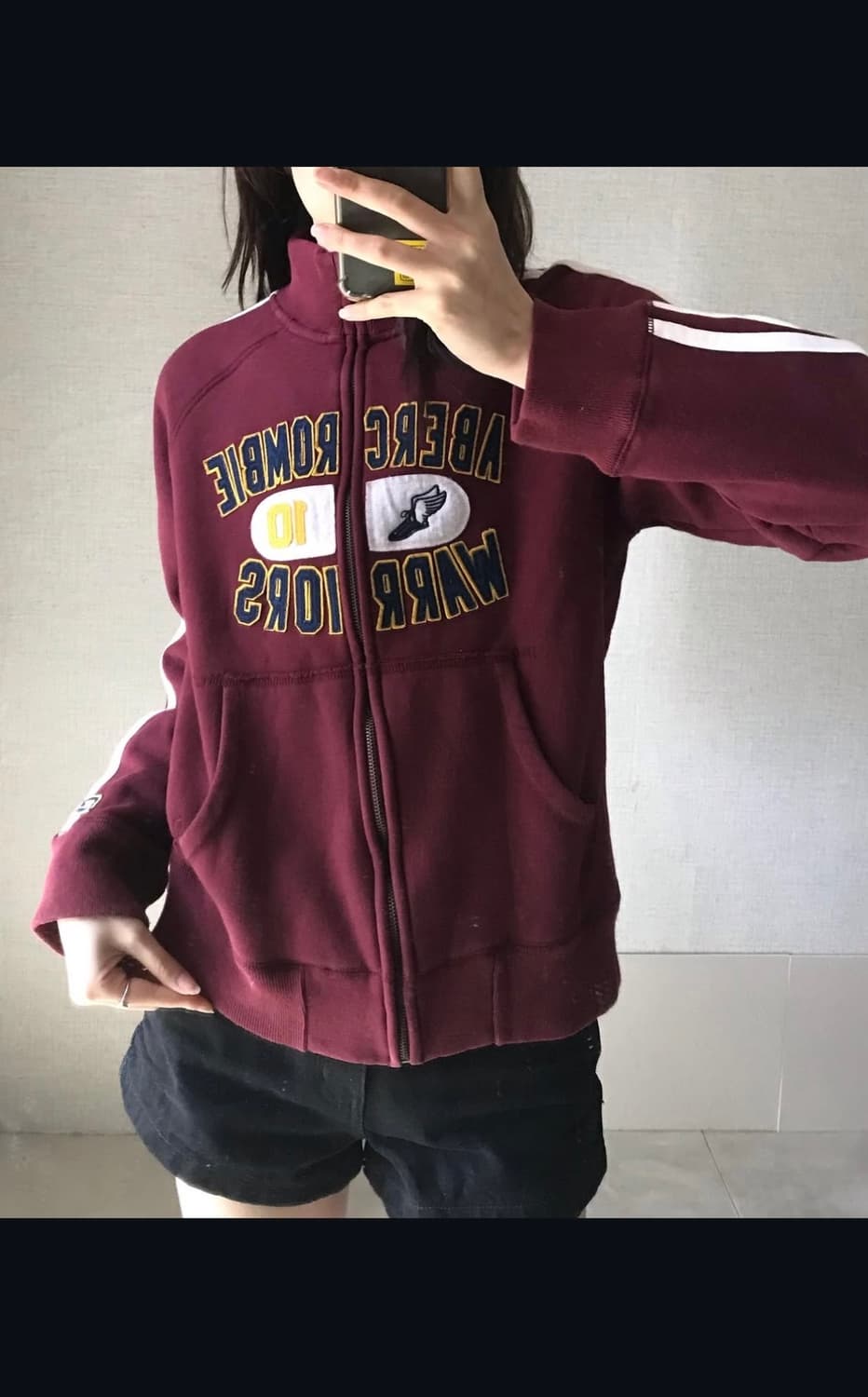 아베크롬비 버건디 트랙 면집업 상품이미지3