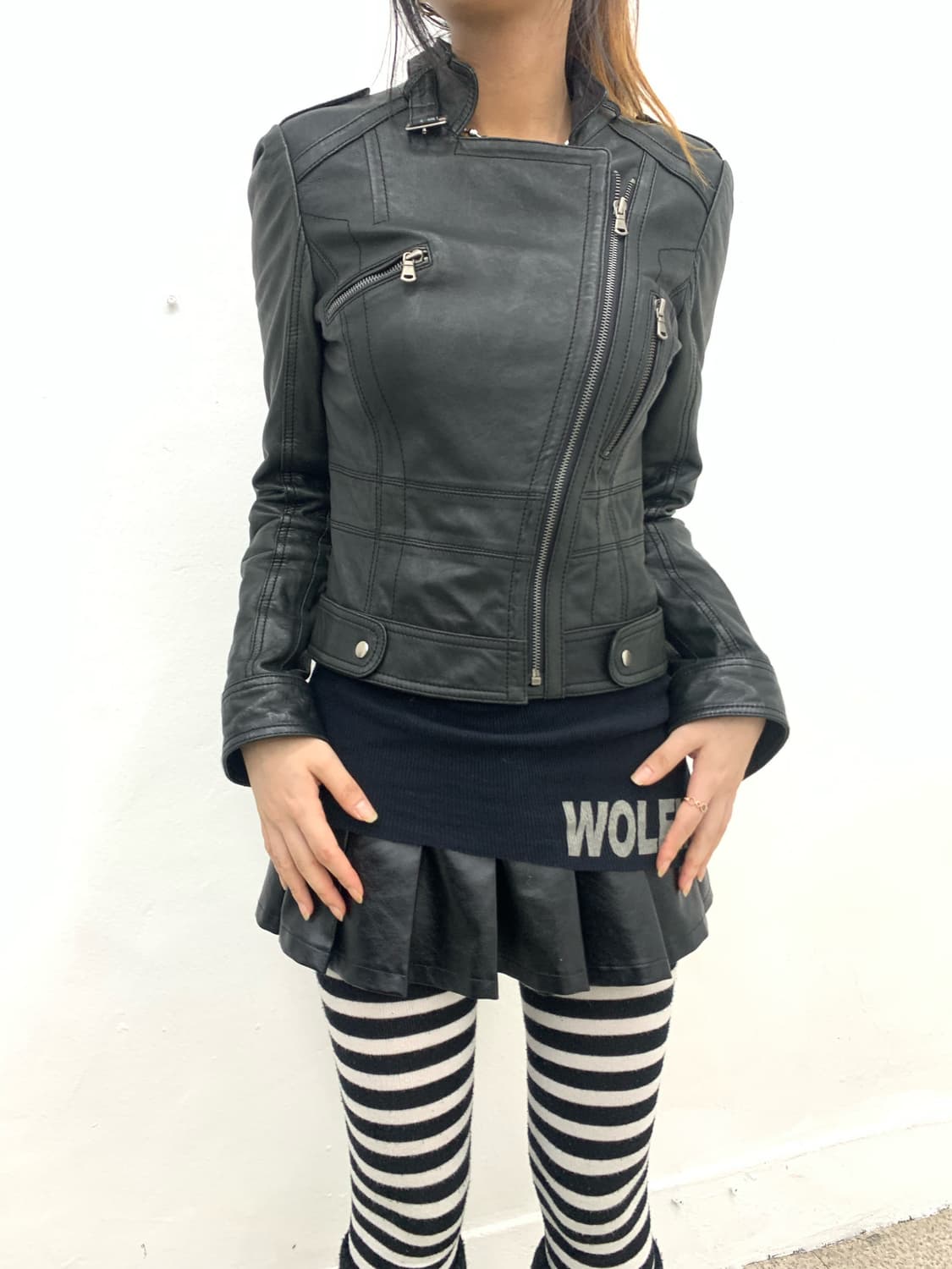 Buckle detail lambskin leather jacket   상품이미지5