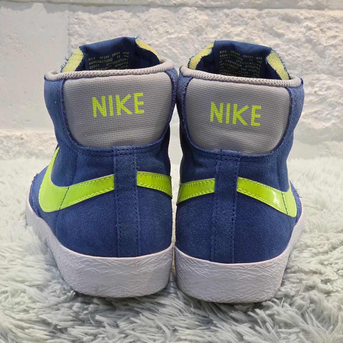 4q-15:나이키 블레이저 미드 스웨이드 블루/볼트 (23cm) 상품이미지3