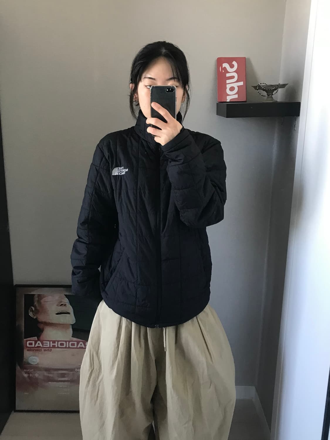 노스페이스 신형택 해외판 윈드 경량 패딩 블랙 상품이미지2