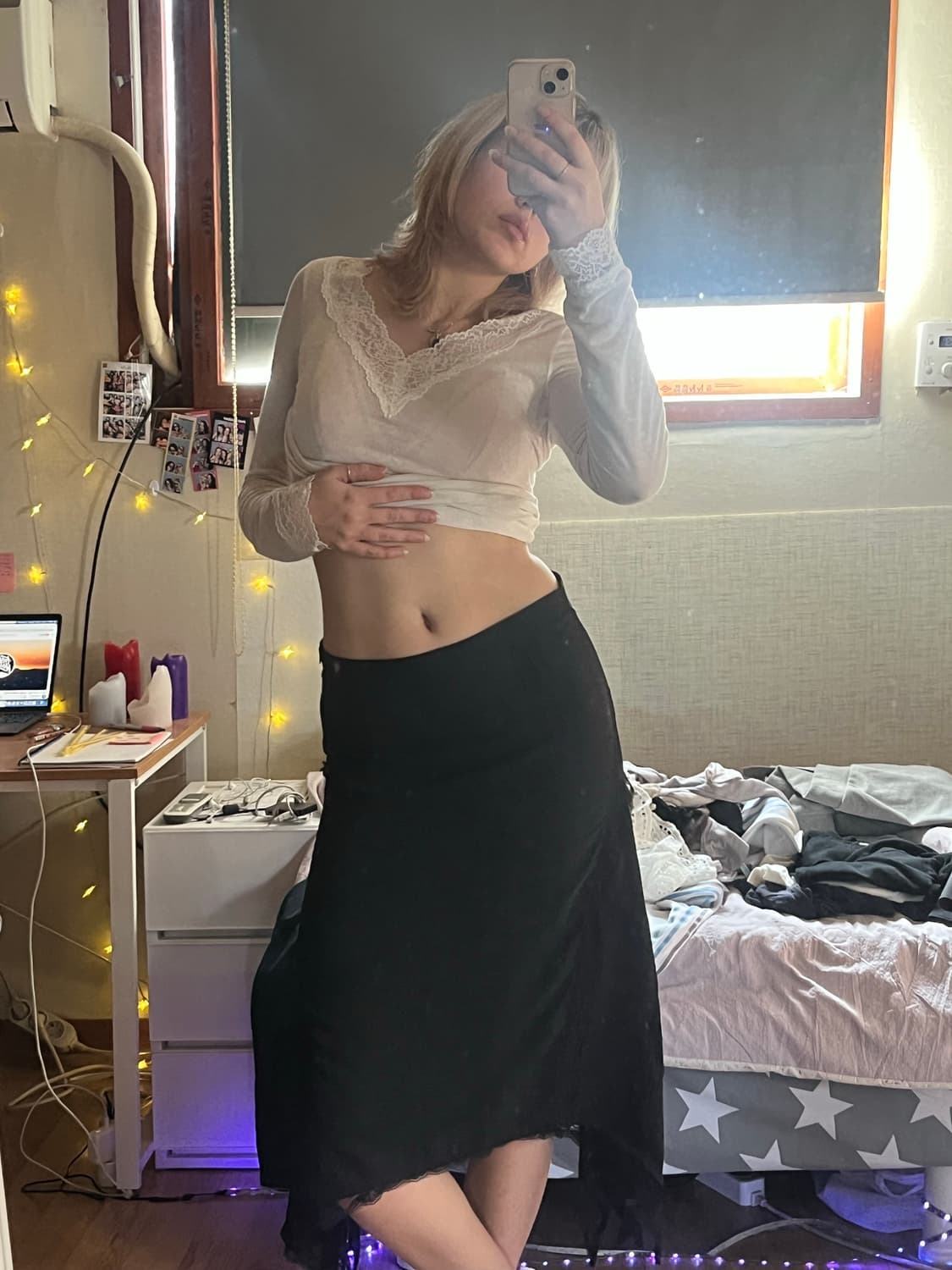 레이스 미디 스커트 (20일까지 구매가능함)  상품이미지3