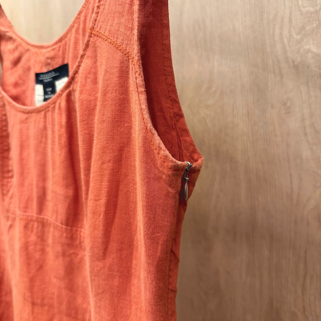 막스마라 위켄드 린넨 슬리브리스 롱 원피스 절개라인 디테일 오렌지 상품이미지6