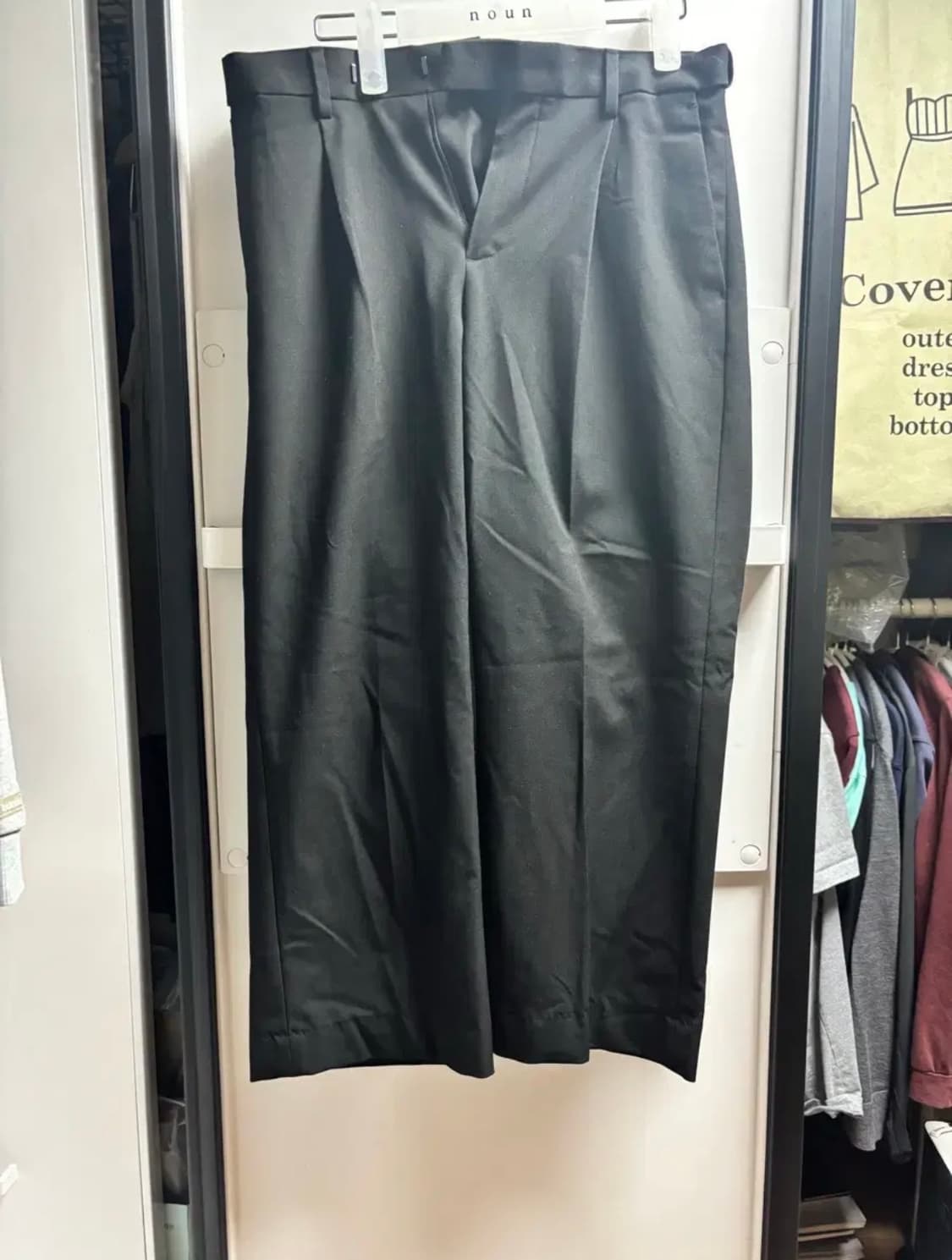 [28, 수선] 무신사 와이드 히든 밴딩 슬랙스 블랙 상품이미지2