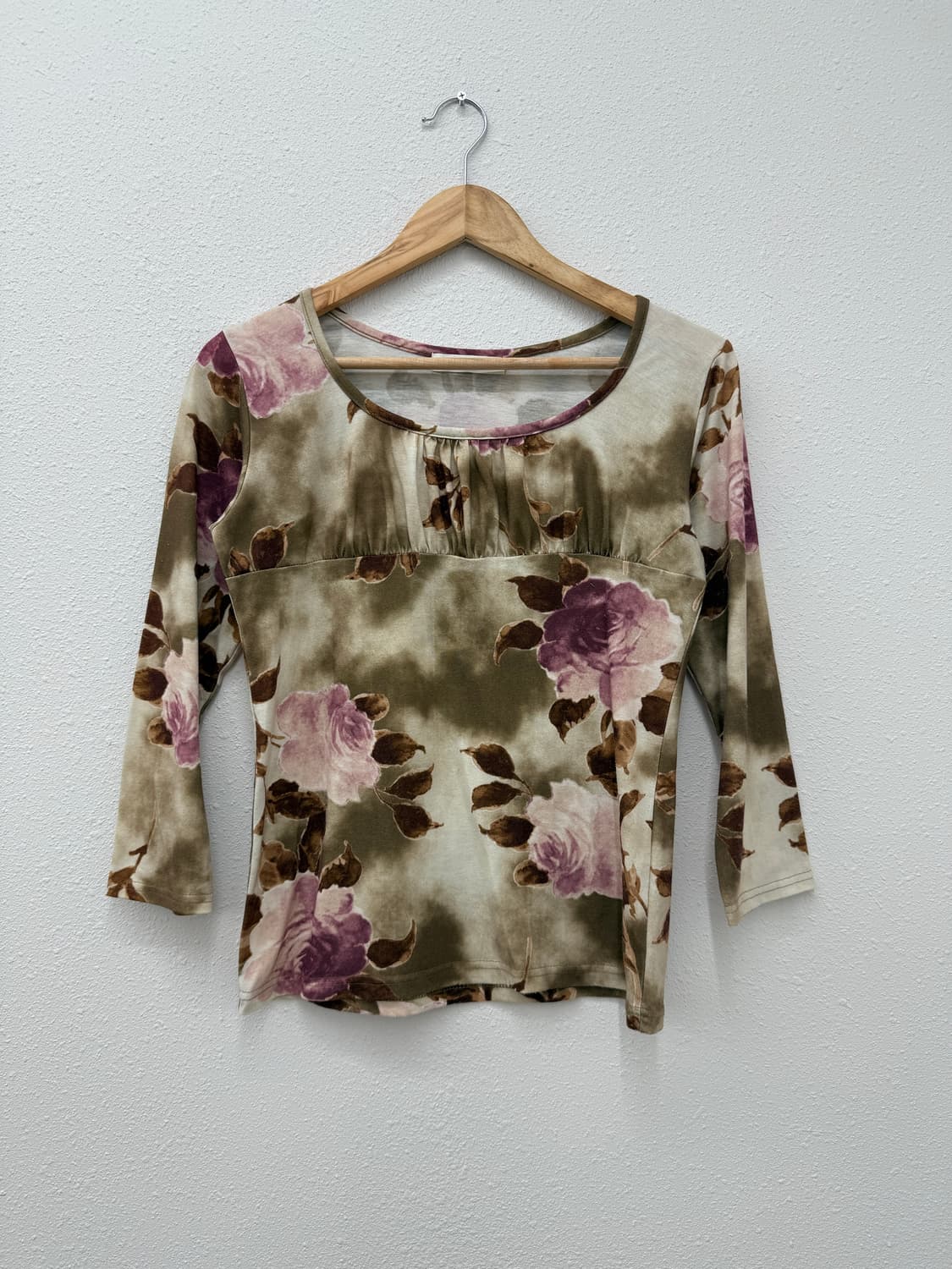 빈티지 CINEMA CLUB 로즈 브라운 셔링 블라우스 상품이미지1