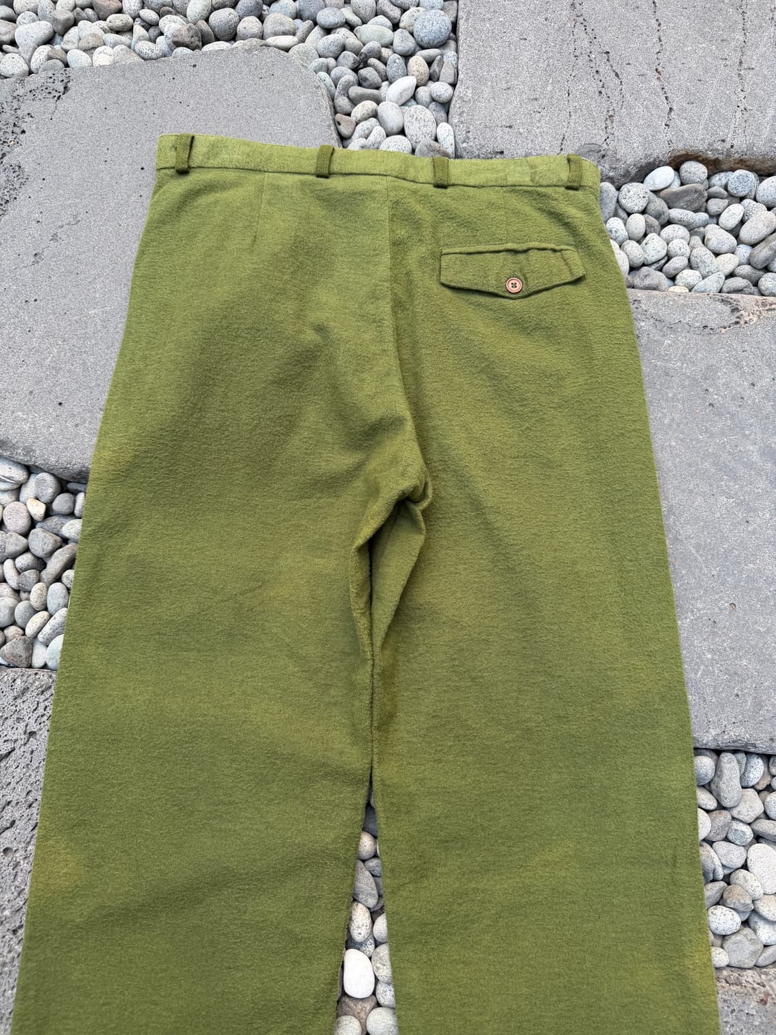 90s HSF OLIVE GREEN HAIRY WOOL 헤어리울 워크팬츠 상품이미지9