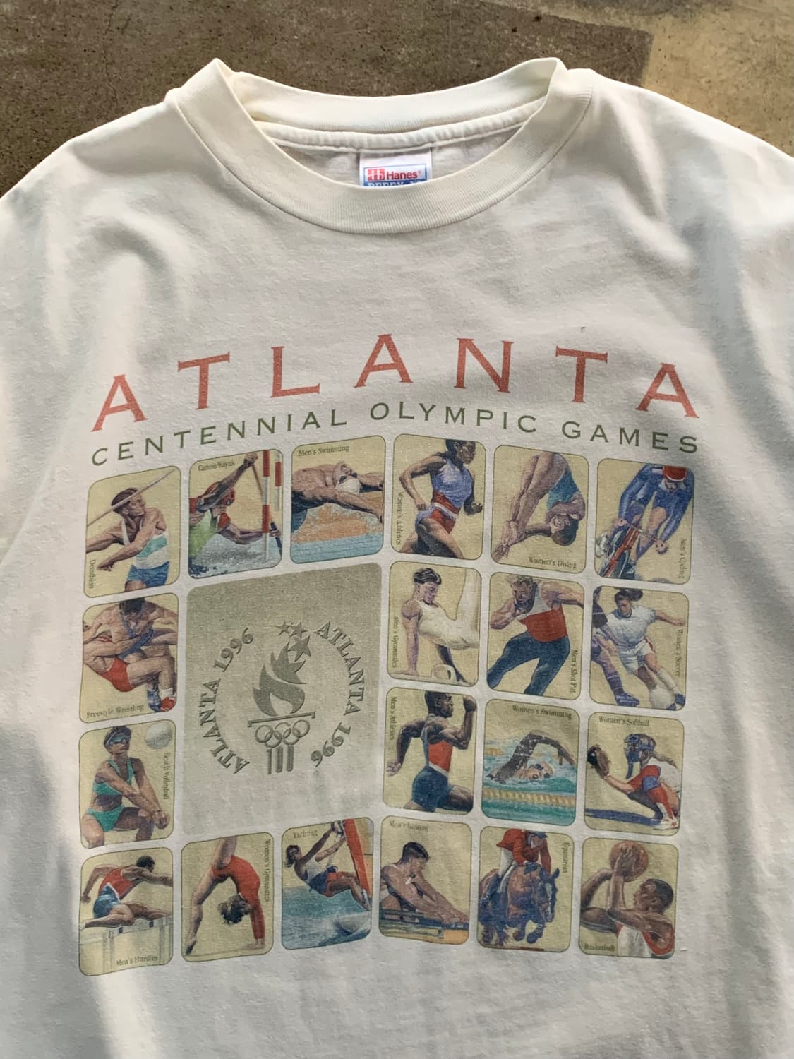 1996 애틀란타 올림픽 게임 스탬프 세트 프린팅 티셔츠 상품이미지2