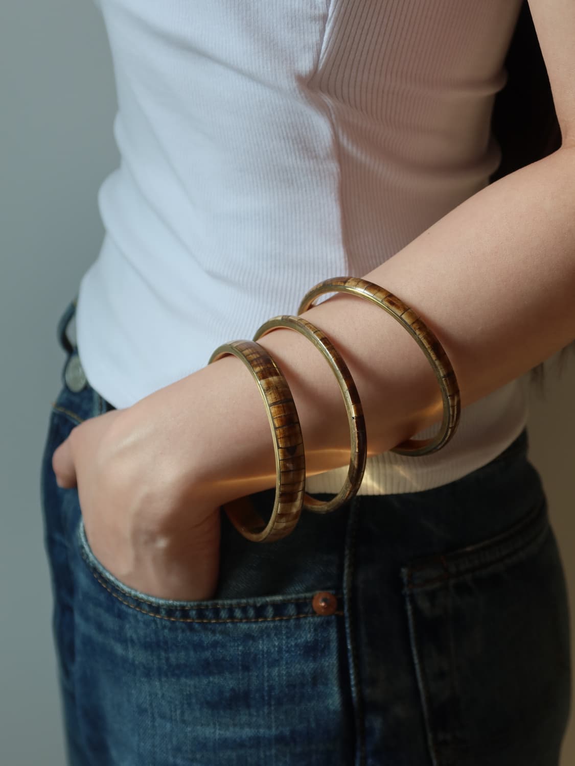 layered gold bracelet set 상품이미지2