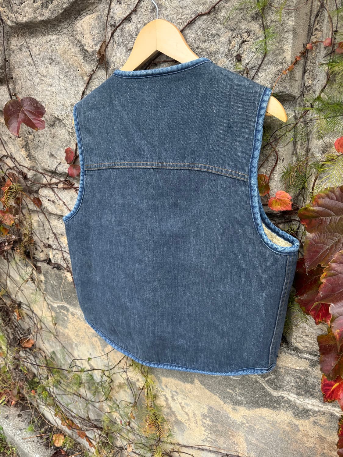 80s 칼하트 빈티지 데님 쉐르파 베스트 L 상품이미지4