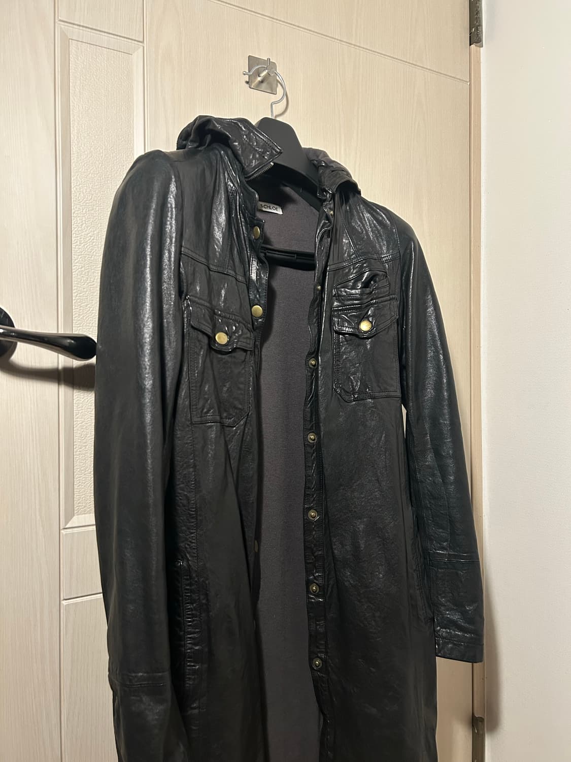 Sheep Skin Leather Hoodie Coat 상품이미지2