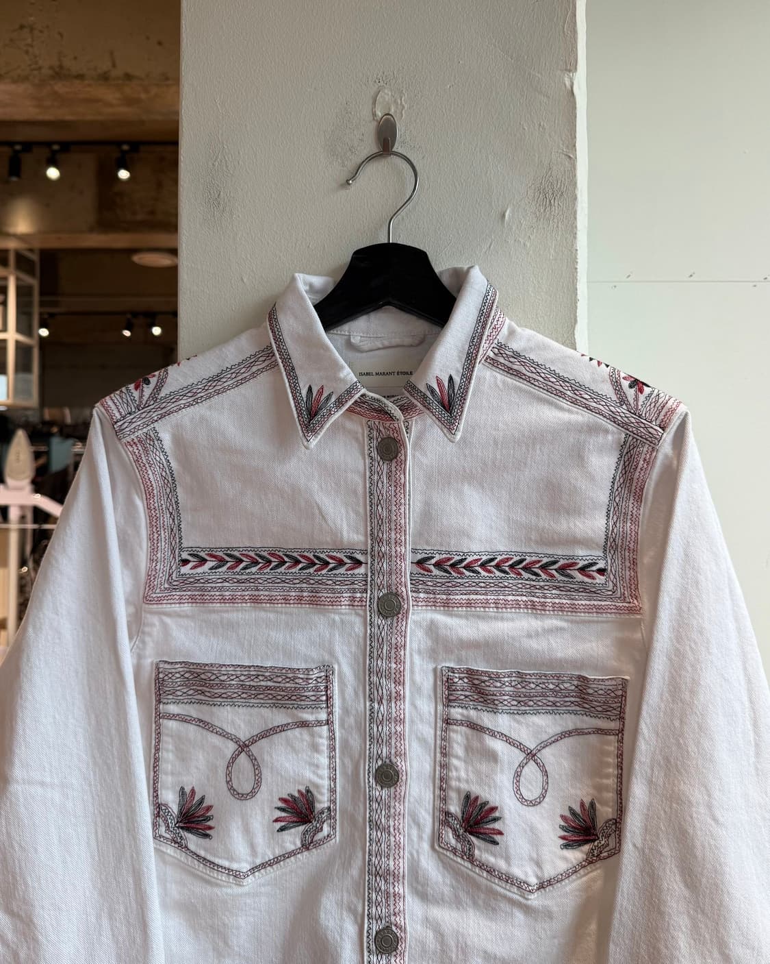 이자벨마랑 화이트 데님 자수 자켓  상품이미지3