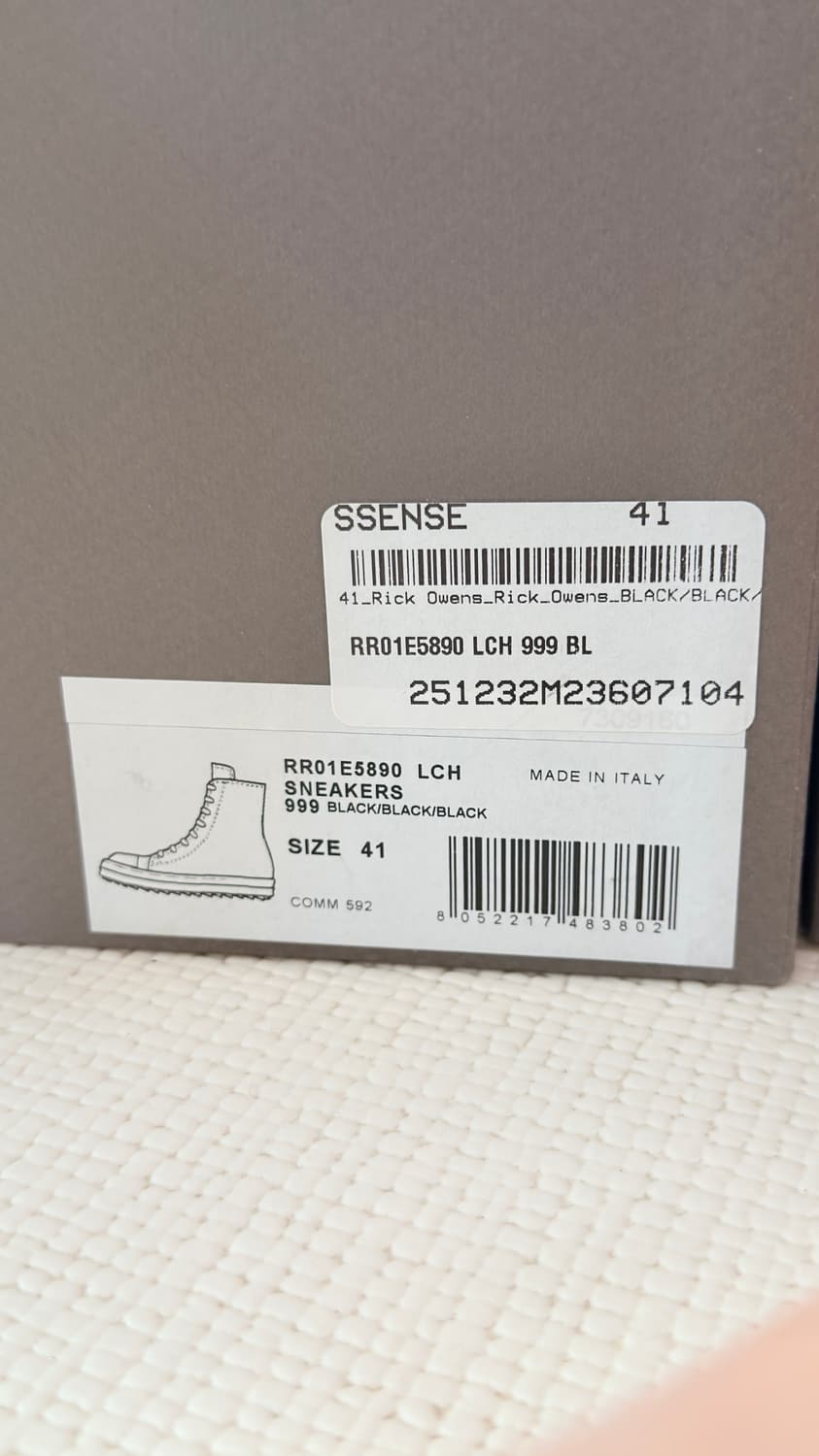 릭오웬스 올블랙 레더 라몬즈 41  상품이미지3