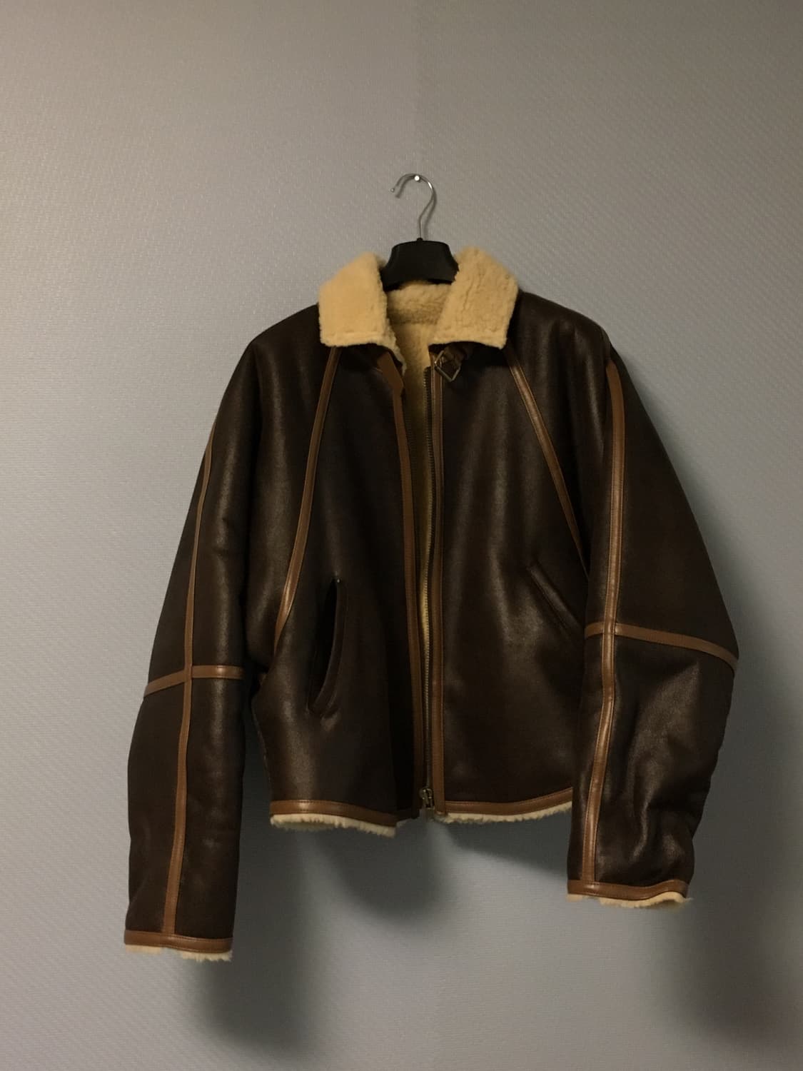 노티아 무스탕 자켓 M 브라운 상품이미지5