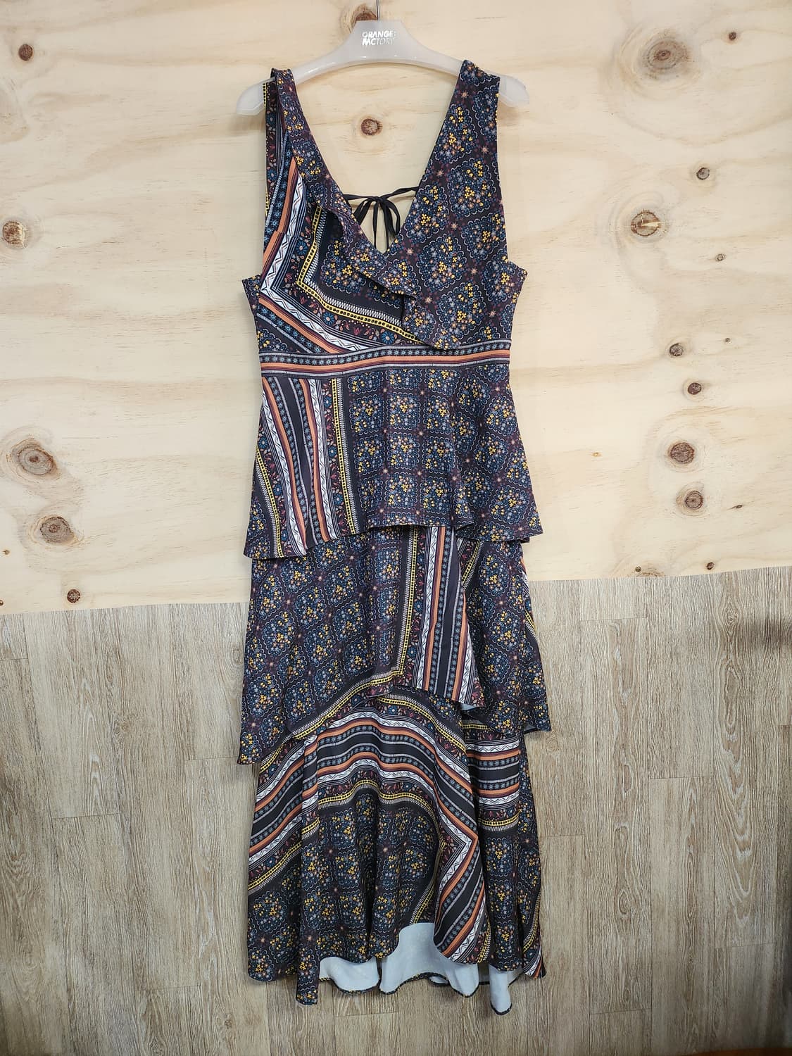 1185) 시슬리 패턴 롱원피스 상품이미지1