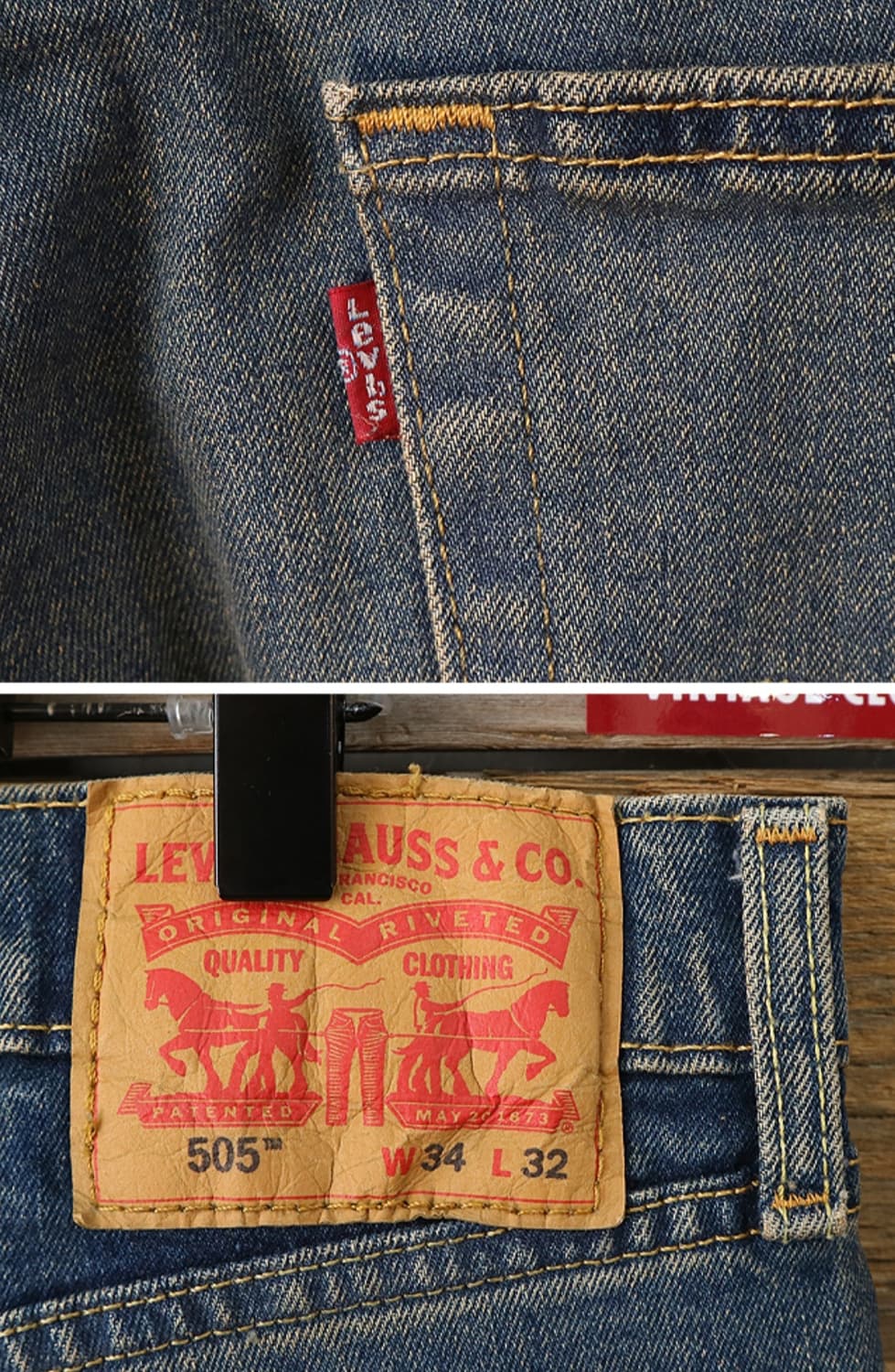 LEVIS 리바이스 505 워싱 가공데님 34사이즈  상품이미지6