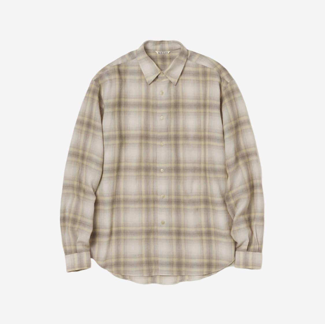 오라리 울 체크셔츠 옐로우 그레이  상품이미지1